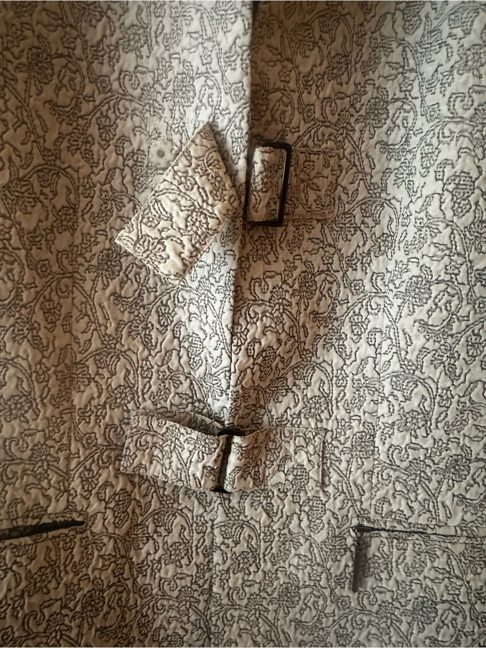 Kasper Size 4 Ivory Gray Brocade 2-Piece Skirt Suit - Picture 4 of 8